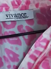 Vorschaubild 6 von Damen Bluse Gr. 38 Pink Tierdruck Rüschen Kurzarm Feminin