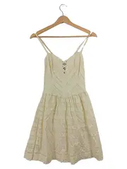 Vorschaubild 1 von Damen Spitzenkleid Sommerkleid Beige Gr. S 36 Romantisch