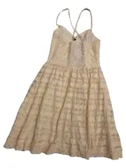 Vorschaubild 3 von Damen Spitzenkleid Sommerkleid Beige Gr. S 36 Romantisch