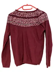 Vorschaubild 2 von Damen Pullover Gr. XS Rot Norwegermuster Casual Strick