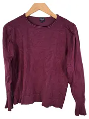 Vorschaubild 1 von Basic Pullover Damen Gr. S Lila Langarm Rundhals Viskose