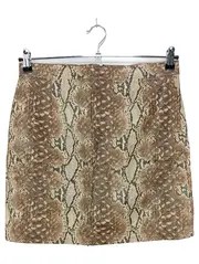 Vorschaubild 2 von Damen A-Linienrock 42/XL Beige Schlangenmuster Minirock Streetwear