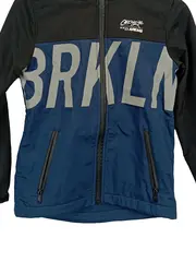Vorschaubild 2 von Kinder Windjacke Kapuze Gr. 146/152 Schwarz Blau Sportlich