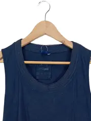 Vorschaubild 2 von Damen Freizeitkleid Blau Gr. M Casual ärmellos Lochmuster