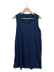 Vorschaubild 1 von Damen Freizeitkleid Blau Gr. M Casual ärmellos Lochmuster