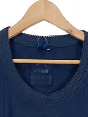 Vorschaubild 5 von Damen Freizeitkleid Blau Gr. M Casual ärmellos Lochmuster