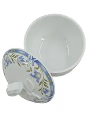 Vorschaubild 2 von Zuckerdose mit Deckel Porzellan Blumendekor Blau Weiß