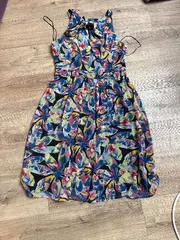 Vorschaubild 2 von Sommerkleid Damen Gr. 36 Blumenmuster Mehrfarbig Ärmellos