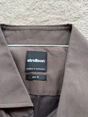 Vorschaubild 2 von Herren Business Hemd Slim Fit Gr. 42 Braun Baumwolle
