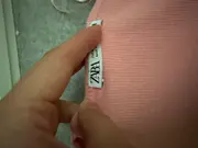 Vorschaubild 5 von Damen Top Pink Gr. 38/M Modisch Rippstrick Kurzarm