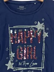 Vorschaubild 2 von Mädchen Langarmshirt Pailletten Sterne Blau Gr. 134/140 Casual