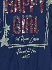 Vorschaubild 4 von Mädchen Langarmshirt Pailletten Sterne Blau Gr. 134/140 Casual