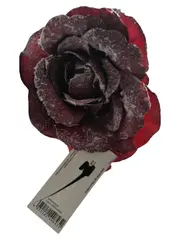 Vorschaubild 1 von Weihnachtsstern Rose Clip Deko Rot 100% Polyester Glitzer