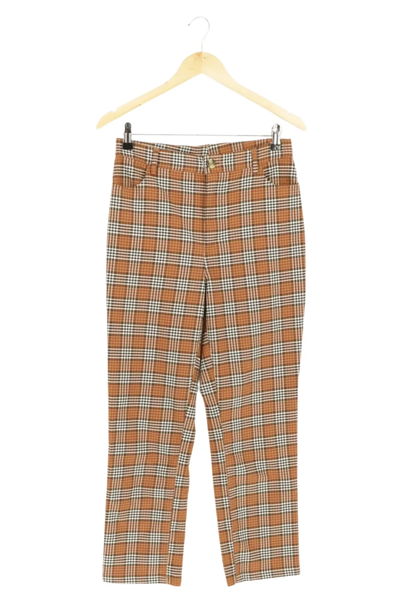 MONKI Damen Stoffhose Kariert Mehrfarbig Preppy Modisch Gr. M