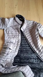 Vorschaubild 2 von Damen Steppmantel Lang Grau Gr. XS 34 Leicht Warm