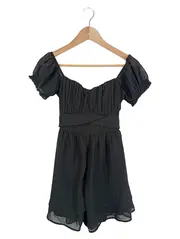 Vorschaubild 1 von Cocktailkleid Damen Gr. 36/S Schwarz Elegant Raffungen Schleife