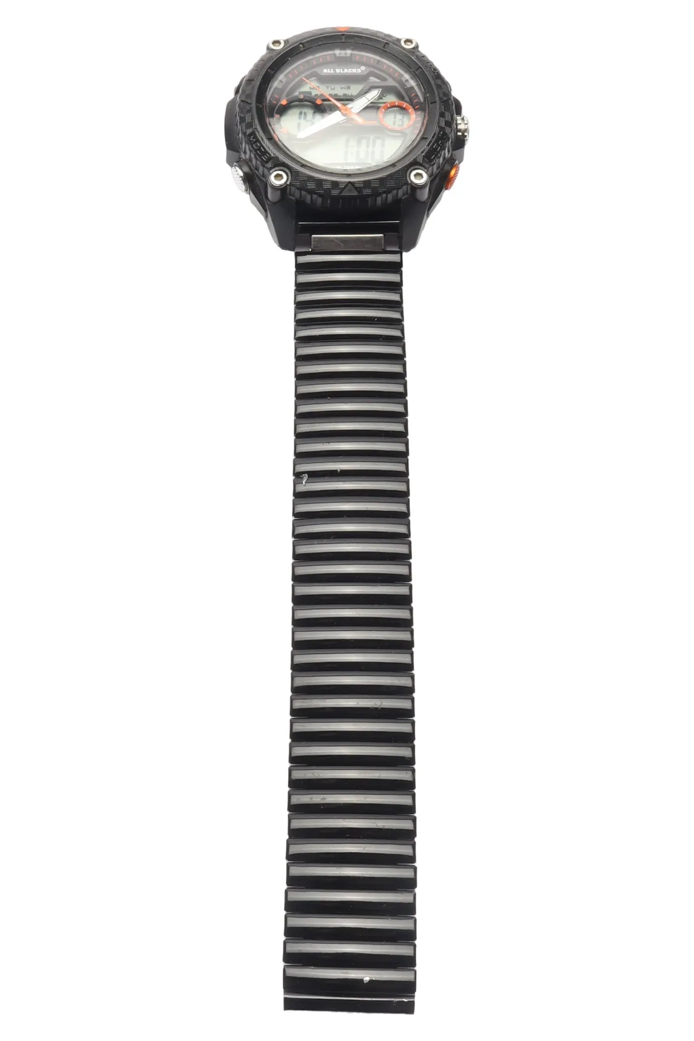 ALL BLACKS Herren Armbanduhr Schwarz Sportlich Modern Edelstahl Kunststoff