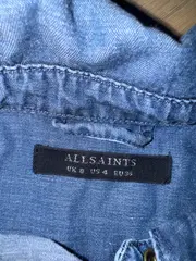 Vorschaubild 3 von Jeanskleid ärmellos Minikleid Blau Gr. 36 Lyocell Leinen Baumwolle