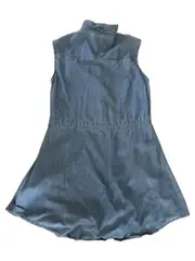 Vorschaubild 2 von Jeanskleid ärmellos Minikleid Blau Gr. 36 Lyocell Leinen Baumwolle