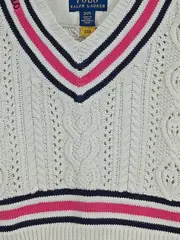 Vorschaubild 3 von Kinder Strickpullover Mädchen Gr. 92 Weiß Zopfstrick Preppy