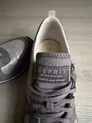 Vorschaubild 2 von Damen Sneaker Low Wildleder Grau Metallic Gr. 40 Schnürung Freizeit