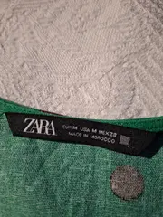 Vorschaubild 4 von Damen Tunikakleid Grün Punkte Leinen Gr. M 38 Casual