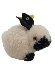 Vorschaubild 2 von Plüsch Schaf Kuscheltier 100% Wolle schwarz weiß 9cm