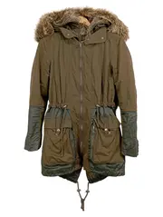 Vorschaubild 1 von EDC Damen Parka Oliv Gr. 34/XS Kunstfell Kapuze Casual Outdoor