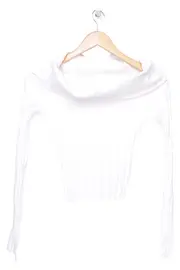 Vorschaubild 2 von Damen Pullover Weiß Rippstrick Casual Gr. 38/M
