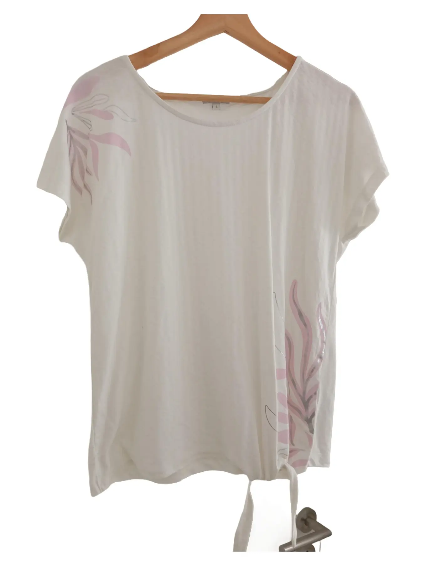 TOM TAILOR Damen T-Shirt Kurzarm floral Gr. 36/S Weiß