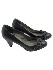 Vorschaubild 1 von Pumps Damen Gr. 40 Schwarz Elegant mit Rüschen