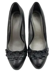 Vorschaubild 2 von Pumps Damen Gr. 40 Schwarz Elegant mit Rüschen