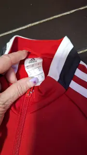 Vorschaubild 2 von Trainingsjacke Kinder Gr. 128 Rot Weiß Schwarz Sportjacke
