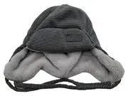 Vorschaubild 1 von Baby Wintermütze Fliegermütze Gr. 45 6-9 Monate Grau Gestreift