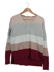 Vorschaubild 1 von Damen Pullover Gr. 38/M Mehrfarbig Gestreift Langarm Baumwolle