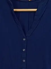 Vorschaubild 4 von Damen Bluse Kurzarm Gr. XS Blau Viskose Casual