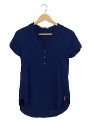 Vorschaubild 3 von Damen Bluse Kurzarm Gr. XS Blau Viskose Casual