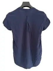 Vorschaubild 2 von Damen Bluse Kurzarm Gr. XS Blau Viskose Casual