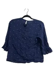 Vorschaubild 2 von Damen Bluse Gr. 36/S Blau Paisley Rüschen Viskose