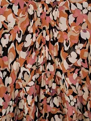 Vorschaubild 4 von Damen Bluse Mehrfarbig Blumenmuster Gr. 48 Viskose Langarm