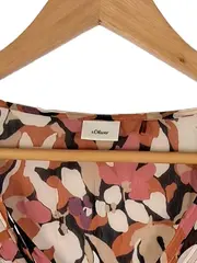 Vorschaubild 3 von Damen Bluse Mehrfarbig Blumenmuster Gr. 48 Viskose Langarm