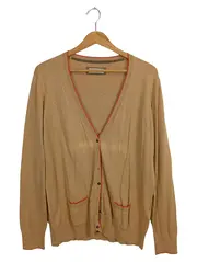 Vorschaubild 1 von Damen Strickjacke Cash Cotton Gr. 42/XL Beige Ellbogenpatches