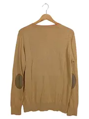 Vorschaubild 2 von Damen Strickjacke Cash Cotton Gr. 42/XL Beige Ellbogenpatches