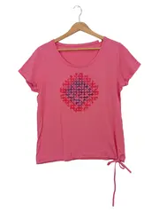 Vorschaubild 1 von Damen T-Shirt Pink Gr. 38/M Casual Herz-Print