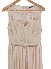 Vorschaubild 2 von Damen Maxikleid Gr. 38 M Rosa Elegant Festlich Pailletten Spitze