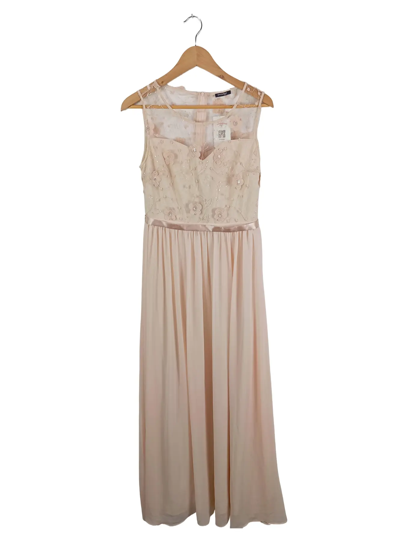 ORSAY Damen Maxikleid Gr. 38 M Rosa Elegant Festlich Pailletten Spitze