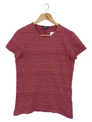 Vorschaubild 1 von Damen T-Shirt Gr. 36/S Rot Casual Grafisches Muster Slim Fit