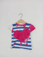 Vorschaubild 2 von Kinder T-Shirt Mädchen Gr. 80 Herz Muster Mehrfarbig