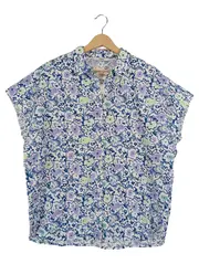 Vorschaubild 1 von Damen Bluse Kurzarm Blumenmuster Gr. 40 Mehrfarbig Casual