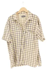 Vorschaubild 1 von Hemdbluse Damen XL Beige Kariert Casual Vintage Kurzarm